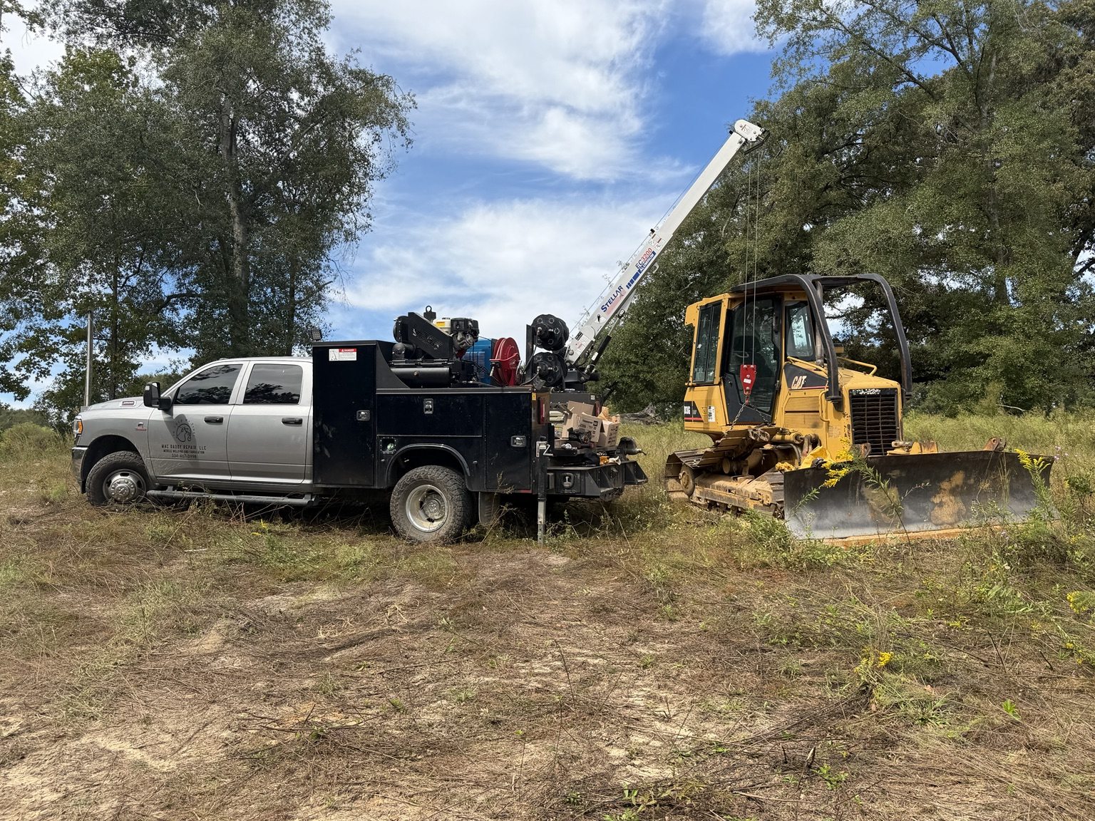 Field repair alongside heavy equipment